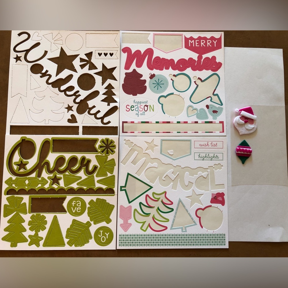 Custom set, retired Close to My Heart “Oh What Fun” Felt Shapes and Complements